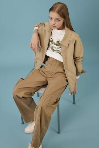 Defacto Baggy Fıt Gabardin Pantolon Kız Çocuk H1949a826smkh436 Haki-kh436