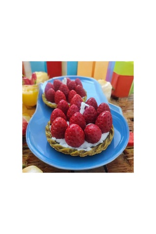Ayd 2li Çilekli Tart Çilek Kokulu Soya Mum Renkli