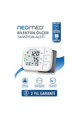 Neomed Dbp-2266 Geniş Ekranlı Hafızalı Bilekten Dijital Tam Otomatik Tansiyon Aleti