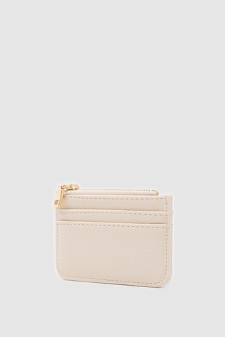 Shule Bags Nook Fermuarlı Charm Kartlık Krem