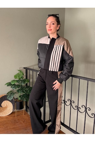 Ali Butik Siyah Şerit Detaylı Paraşüt Kumaş Takım Siyah