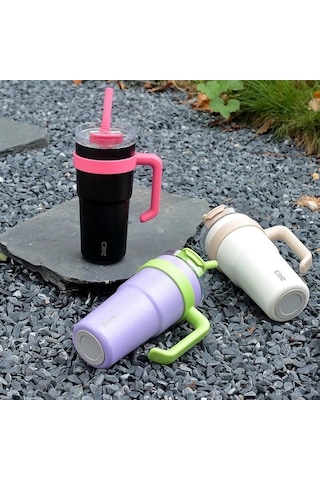 Dodge Trekking Çelik Termos Mug 750ml Siyah Siyah