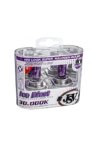 Jsv H7 Halojen Ampul 12v 55w 30000k Far Ampulü Ice Blast 2 Adetli Set Deli Mavi 040017