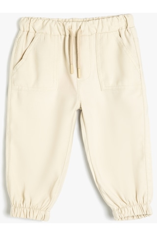 Koton Basic Jogger Pantolon Viskon Kumaş Bej 4smb40005tw Ekru