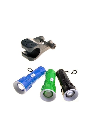 Sıladanal Pilli Zoomlu Ledli Bisiklet Ön Farı El Feneri Aydınlatma Lambası Siyah