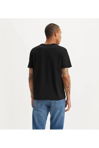 Levi's Erkek Bisiklet Yaka Düz Siyah Cepli Relaxed The Pocket Tişört - 001tt0001 001