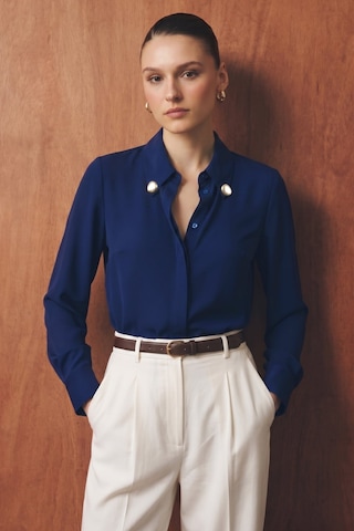 Sateen Lucy Gömlek - Lacivert-137112