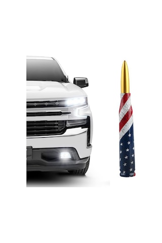 Leezsing Altın Renkli Metal Araç Anten Modifiye Kiti - 140mm Evrensel Kurşun Başlık Tasarım