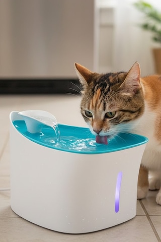 Kedi Köpek Evcil Hayvanlar İçin Sürekli Akan Dekor Şirin Su Pınarı Su Kabı Portatif Şelale Makinesi