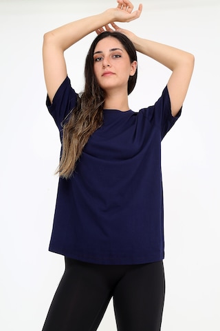 Rubadi Oversize Bol ve Geniş Kesim Lacivert T-shirt Salaş Model Lacivert