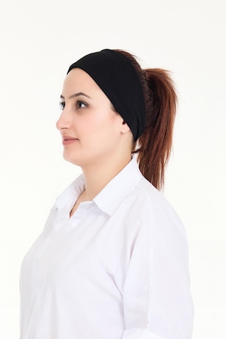 Sensu Dikişsiz Kadın Penye Tesettür Bandana Spor Saç Bandı Sıyah
