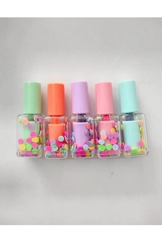 5 Li Mini Oje Şekilli Fosforlu Kalem