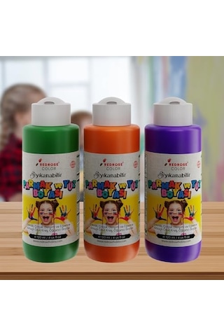 Yeşil-mor-turuncu Parmak Boyası 3&apos Lü Set 3x120ml Diğer