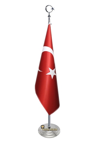 Paslanmaz Makam Bayrak Direği Ayyıldız Alemli