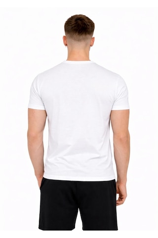 Axxel Erkek Beyaz Pamuk Likralı Süprem Kısa Kollu-t-shirt-d230
