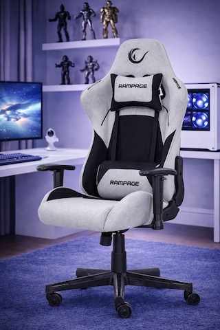 Üst Seviye Terletmez Kumaş Gri/siyah Gaming Oyuncu Koltuğu Peak Kl-r26 Gri - Siyah