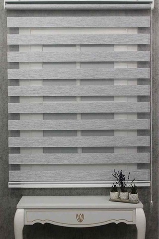 Gri Bambu Zebra Modern Perde 1.kalite Kumaş