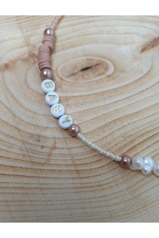 Baby Kahverengi Boncuk Fimo Kolye Renkli Kadın Kolye PYTKFIMOKLYE Çok Renkli