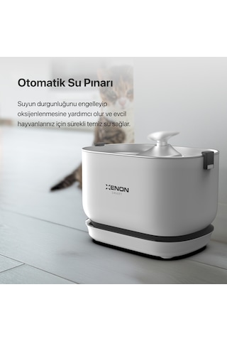 Xenon Smart Otomatik Şarj Edilebilir Bataryalı Ultra Sessiz Kedi Su Pınarı X8652