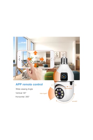 Okam Pro O-kam-4046e Çift Lensli 360 Wifi Akıllı Ampul Kamera 2mp+2mp