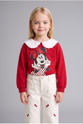 Defacto %100 Pamuk Fiyonk Nakışlı Regular Fit Gabardin Pantolon Kız Bebek I4915a526auer233 Ekru-er233