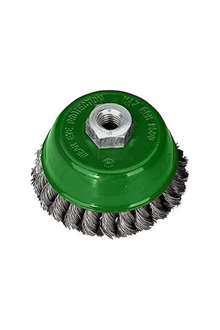 27707 100 Telli Çanak Fırça Gri Yeşil 100 Mm