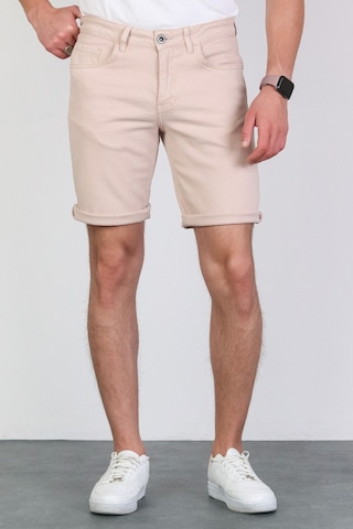 HLT Jeans Erkek Rose Pink Slim Kesim Comfort Likralı Esnek Jeans Şort Thomas-Rose Pink 001