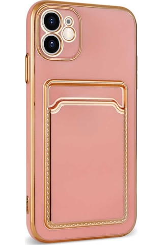 iPhone Uyumlu 11 Kilif Kartlikli Köseli Altin Model Kapak 561060756
