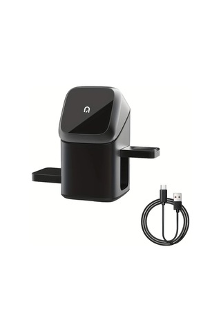 Topshop1 3ü 1 Arada Siyah Kablosuz Manyetik Dönebilir Katlanabilir Seyahat Şarj Cihazı