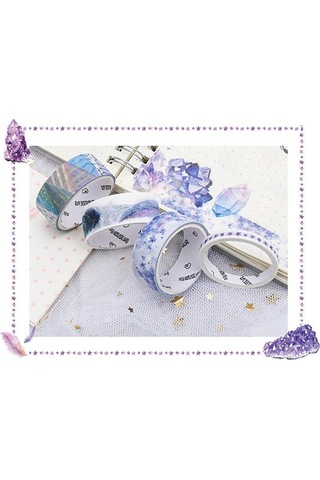 Prestigegoods Renkli Desenli Washi Bant Seti - 4 Rulo 30mm, 15mm, 5mm Dıy Dekor Ve El İşleri İçin