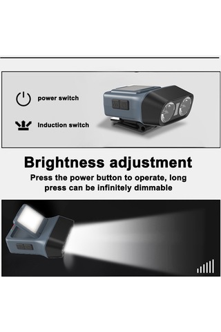 Vkemall Kulaküstü Cob Led Feneri, 5 Işık Modu Ve Sürekli Dimmleme, 1500mah Pil, Ipx4 Su Geçirmez, Entegre Kask Klembi Ve Baş Taşıyıcı