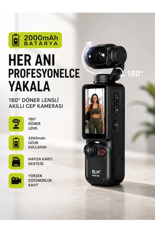 2000mah Q7 2.5k Uhd Akıllı Cep Kamerası 180 Dönebilen Hd Mini Kamera Hafıza Kart Destekli