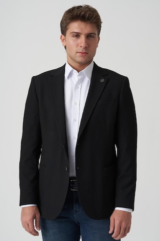 White Stone Alcobaça C4016 Slim Fit 6 Drop Ceket Siyah Siyah