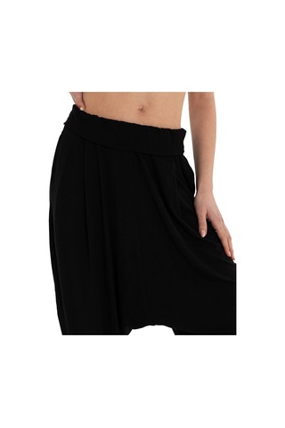 Inguz Beli Katlanabilir Yoga Şalvar Siyah