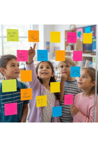 Sporcu Arabalı 4'lü Mini Akıllı Not Kağıdı Seti 50 Sayfa Yapışkansız Post-it