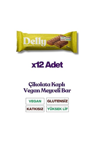 Delly Çikolata Kaplı Bademli Muzlu Bar 12 x 35 G
