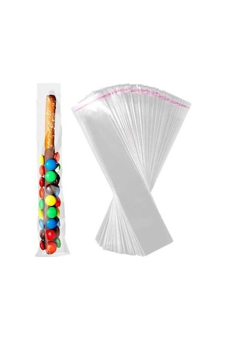 Ulzyvf 100 Adet 5x25cm Kendinden Yapışkanlı Şeffaf Ambalaj Poşeti - Saklama Paketleme Şeffaf