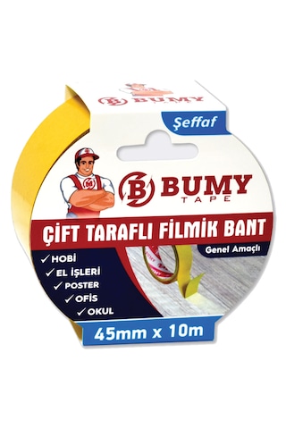 Çift Taraflı Filmik Bant 45mm X 10mt Şeffaf