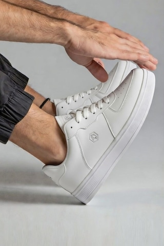 Nstil Unisex Spor Ayakkabı Rahat Yumuşak Taban Kaymaz Günlük Bağcıklı Sneaker 408 Beyaz