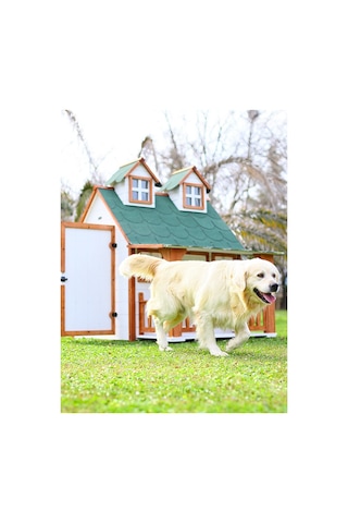 Mandu Ultra Lüks Ahşap Evi Köpek Kulübesi 120 x 132 x 103 CM