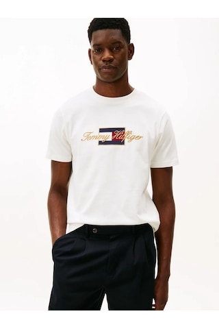 Tommy Hilfiger Mw0mw41500 Icon Gold Erkek Tişört Ekru