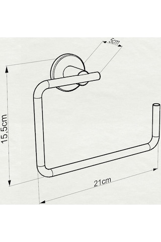 Monavit Mira 21 Cm Siyah Alüminyum Banyo Yuvarlak Havluluk A13807 Siyah