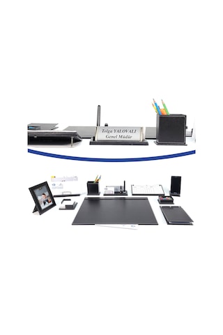 Prozenis Osmanbey 10 Parça Deri Sümen Takımı ve Masa İsimliği