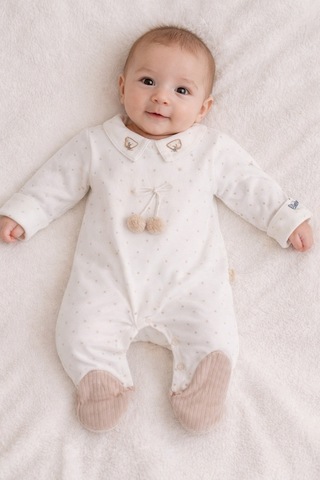 Cayzen Erkek Bebek Şapkalı Tulum 2li Set 1097 Kahve Ponpon Kahve Ponpon
