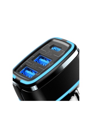 Usams US-CC126 PD Type-C + 2XUSB-A 80W Çakmaklık Hızlı Şarj Cihazı