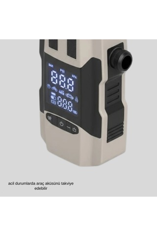 Çok Fonksiyonlu Araç Lastik Şişirme Pompası Akü Takviye Ve Powerbank Özellikli
