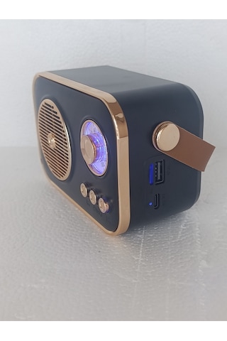 Speaker Fm Radyo Bluetooth Hoparlör Mp3 Çalar Usb Tf Aux Ses Bombası Kablosouz Hoparlör - Siyah- Tek