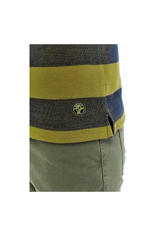AR-MA Arma Erkek Örme Ribanalı Regular Fit Çizgili Polo Yaka Sweatshirt %95 Pamuk %5 Elastane K30554952902 Haki