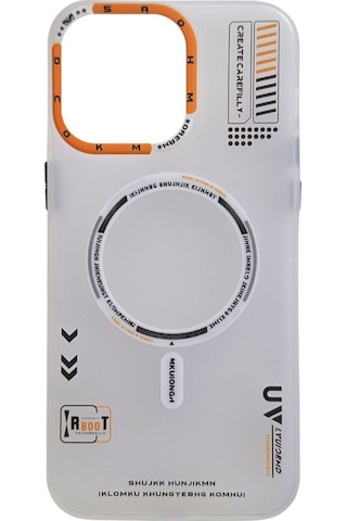Apple Uyumlu iPhone Akfa 14 Pro Max Vector Serisi Magsafe Premium Telefon Kılıfı Beyaz