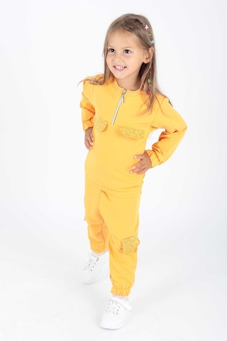 Ahengim Kız Çocuk Cepleri Baskılı Eşofman Takımı Ak2232 HARDAL